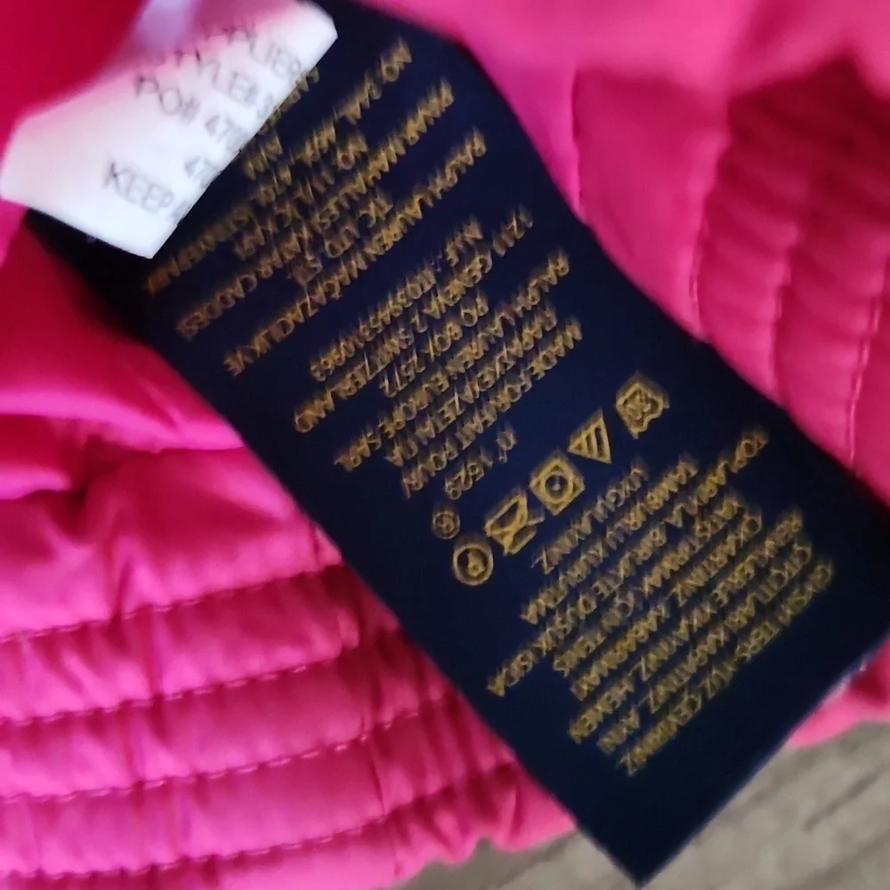 Polo Ralph Lauren  Hooded Puffer Down Jacket Coat -Hot Pink  Size 12/14 Ski/Snow